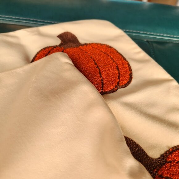 Pumpkin Decorative Pillow Cover Thanksgiving Decor Embroidered Throw Accent Case - Picture 8 of 10